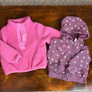 Pink Fleece Kids Pullover and Floral Hoodie | Baby Girl Jacket